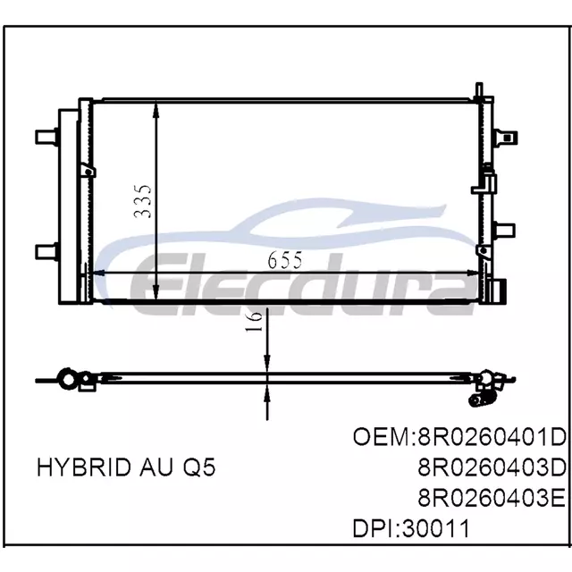 8R0260401D Audi A6 2011-2016 Конденсатор кондиціонера