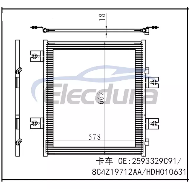 2593329C91 International 3200 2007-2010 A/C Condenser