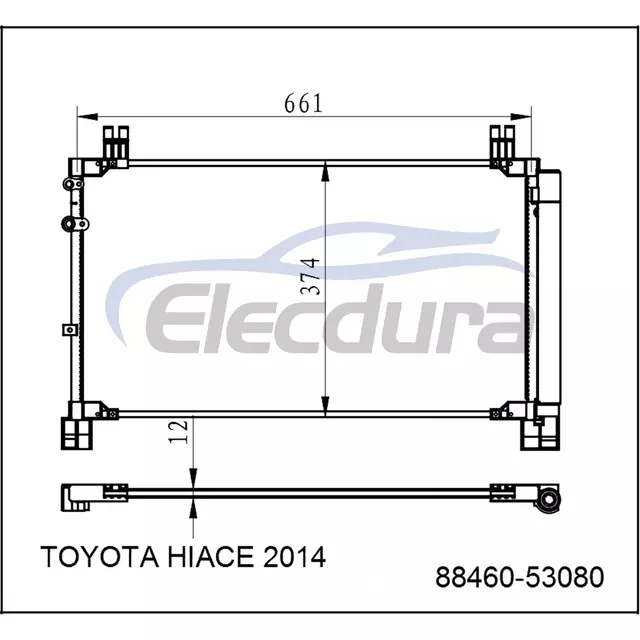 8845026120 Toyota Hiace 2014+ A/C Condenser Assembly
