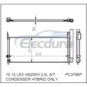 8846075010 Lexus Lex Hs250h 2 2010-2012 kl&iacute;makondenz&aacute;tor vevővel/sz&aacute;r&iacute;t&oacute;val