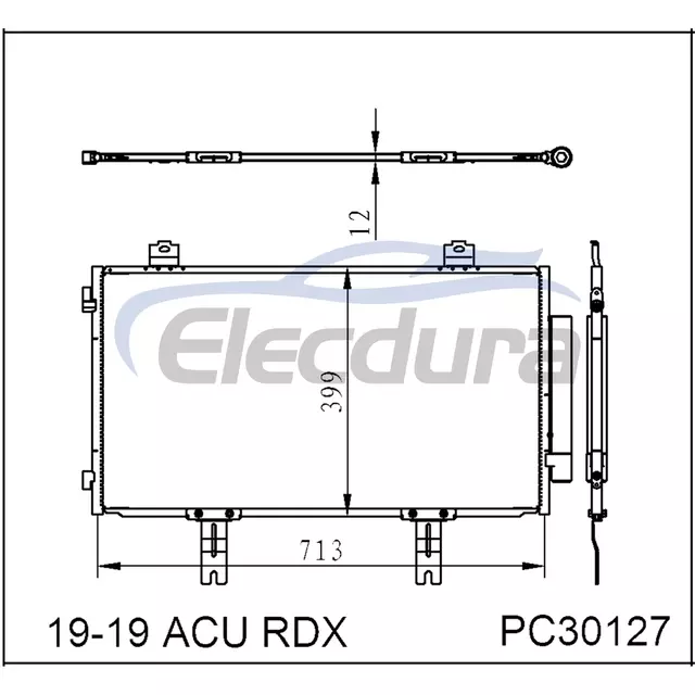 80100-TJB-A01 Honda Acu Rdx 2019+ A/C kondensator 12 mm kerne