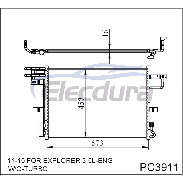 EB5Z19712A Ford Explorer 2011-2015 A/C Condenser