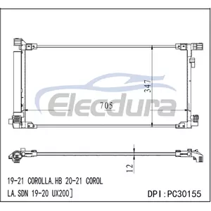 884A012010 Toyota Corolla. 2019-2021 A/C Condenser Assembly