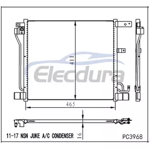921103DD0A Nissan Juke 2011-2017 A/C Condenser Assembly 16mm Core