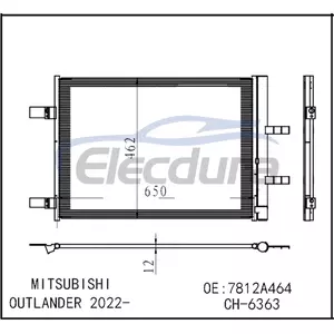 7812A464 Mitsubishi Outlander 2022+ Zesp&oacute;ł skraplacza klimatyzacji, rdzeń 12 mm