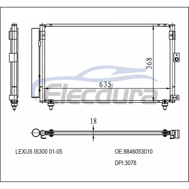 8846053010 Lexus Is300 2001-2005 kl&iacute;makondenz&aacute;tor