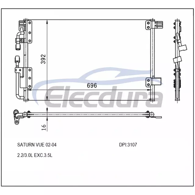 15807005 Saturn Vue 2 2 2002-2004 3.0L / 3.5L A/C Condenser