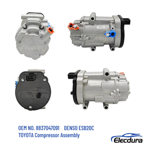 88370-47091 electric AC compressor 220V for Toyota hybrid vehicles ESB20C, Denso OE Replacement, Wholesale Only