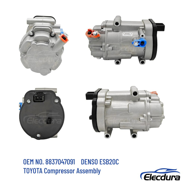 88370-47091 electric AC compressor 220V for Toyota hybrid vehicles ESB20C, Denso OE Replacement, Wholesale Only