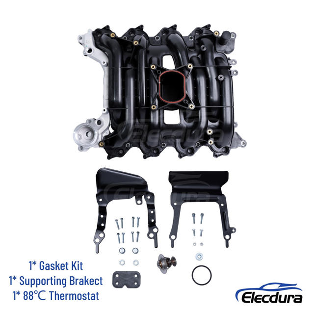 Aftermarket replacement intake manifold for Dorman 615-178, replaces F8AZ-9424-BAA, includes gasket kit, support bracket and 88&deg;C thermostat