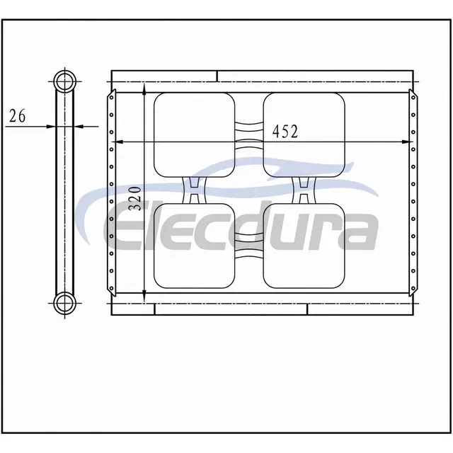 Universal A/C Condenser 320 &times; 452 &times; 26 mm
