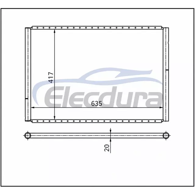 Universal A/C Condenser 635 &times; 417 &times; 20 mm