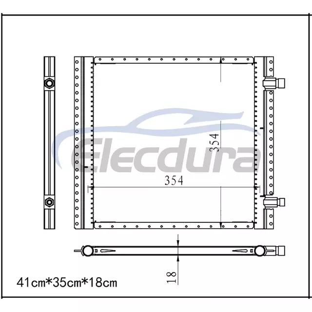 Universal A/C Condenser 410 &times; 350 &times; 18 mm