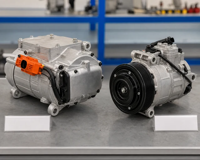 Electric and belt-driven A/C compressor comparison for supplier selection