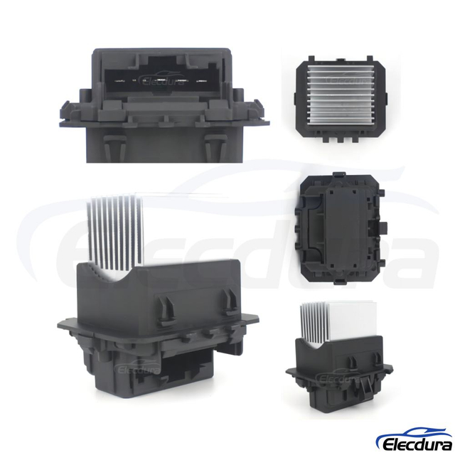 OE-standard 6441AA 4-pin blower motor resistor for Peugeot 308, RCZ and Citroen C4 with high-temp connector housing.