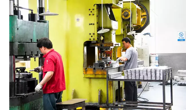 Hydraulic oil cooler parts processed by factory press machines