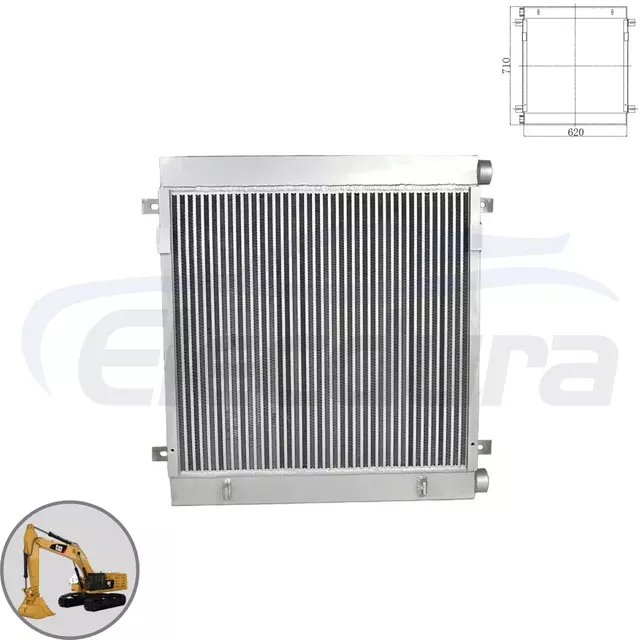 Caterpillar E312B hydraulic oil cooler 118-9949 core view for wholesale suppliers and bulk order distributors. Premium aftermarket replacement with precise OEM fit for excavator importers