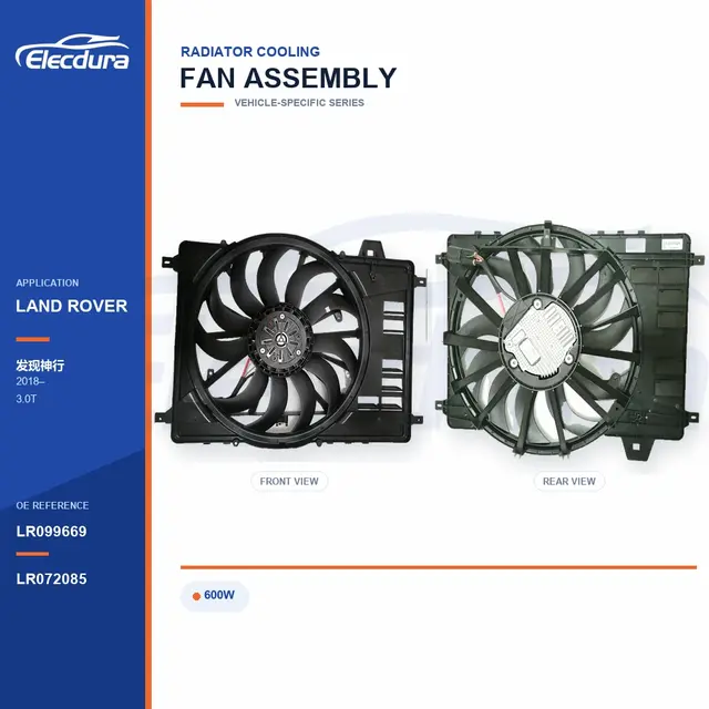 Radiator Cooling Fan Assembly for Land Rover Discovery Sport 600W LR099669 Bulk Supply
