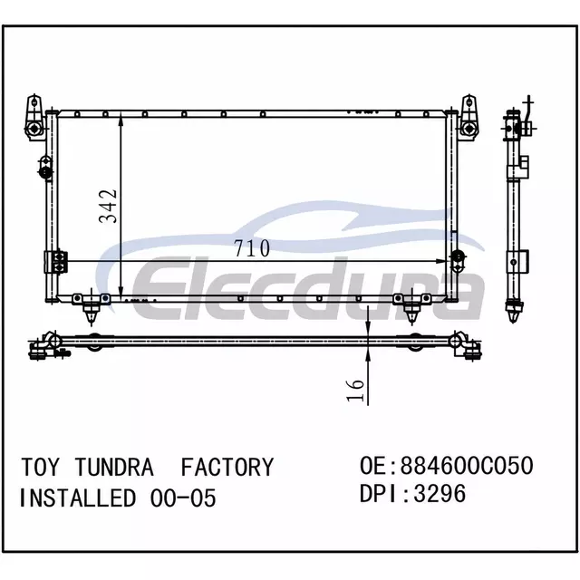 884600C050 Toyota Tundra Factory Installed 2000-2005 A/C Condenser Assembly
