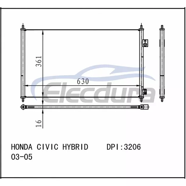 80110S5B003 Honda Civic Hybrid 2003-2005 HYBRID A/C Condenser