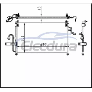 96283364 Daewoo Nubira 1999+ A/C Condenser 18mm Core