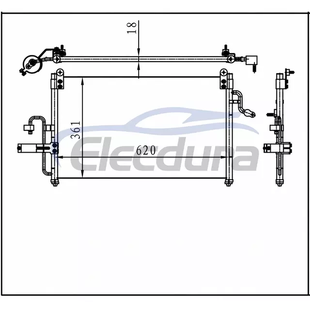 96283364 Daewoo Nubira 1999+ A/C Condenser 18mm Core