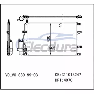 311013247 Volvo S80 1999-2003 A/C Condenser