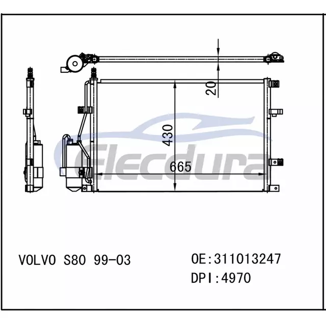 311013247 Volvo S80 1999-2003 A/C Condenser