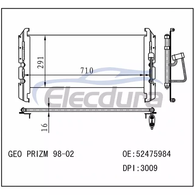 52475984 Chevrolet Prizm 1998-2002 A/C Condenser