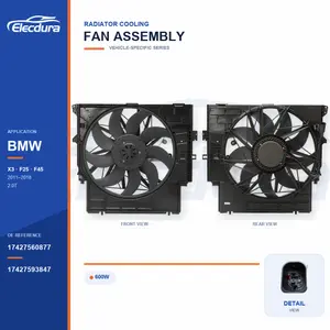 Radiator Cooling Fan Assembly for BMW F25 / F45 600W 17427560877 Bulk Supply