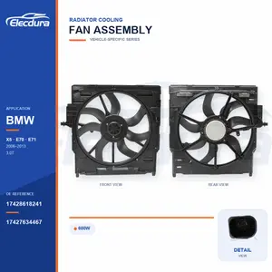 Radiator Cooling Fan Assembly for BMW E70 / E71 600W 17428618241 Bulk Supply