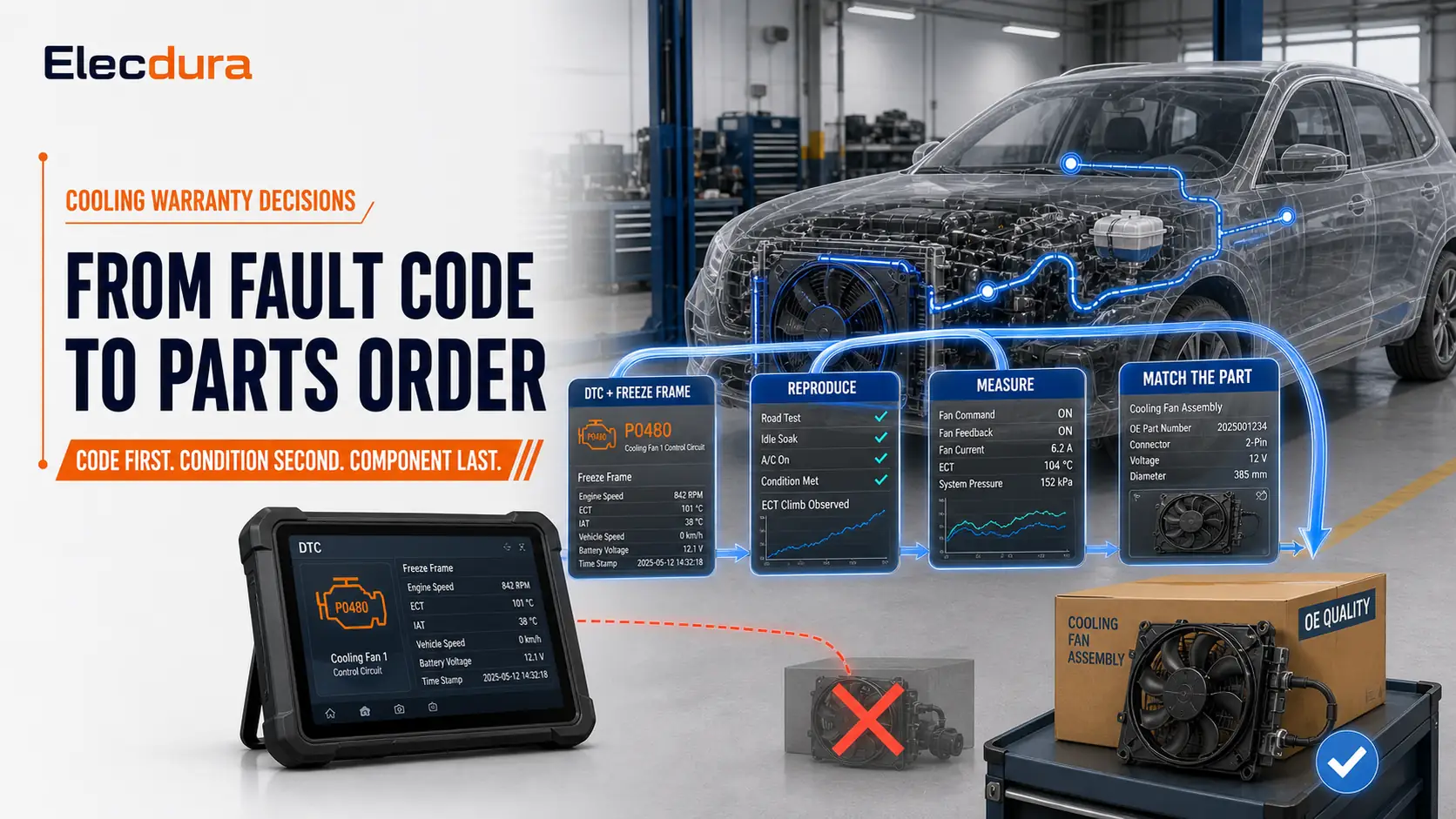 From Fault Code to Parts Order: A Data Sheet for Cooling-System Warranty Decisions