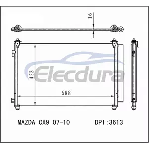 TD1161480A Mazda Cx9 2007-2010 A/C Condenser 16mm Core