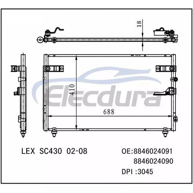 8846024091 Lexus Sc430 2002-2010 kl&iacute;makondenz&aacute;tor