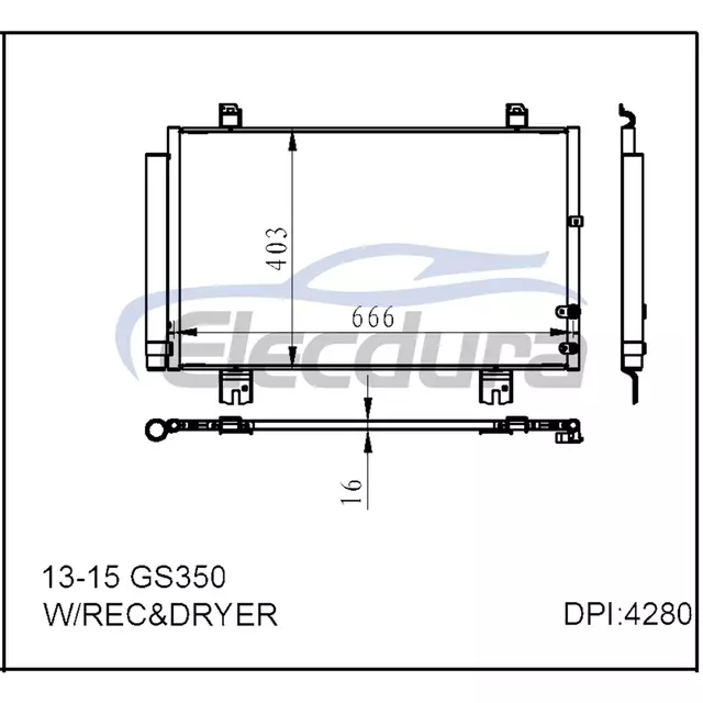 8846030B40 Lexus Gs350 2013-2015 kl&iacute;ma kondenz&aacute;tor szerelv&eacute;ny