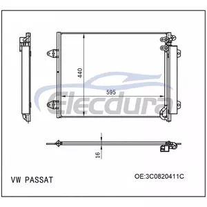 3C0820411C Volkswagen Passat 2005-2014 A/C Condenser