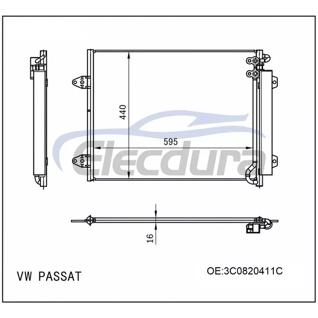 3C0820411C Volkswagen Passat 2005-2014 Condensator A/C