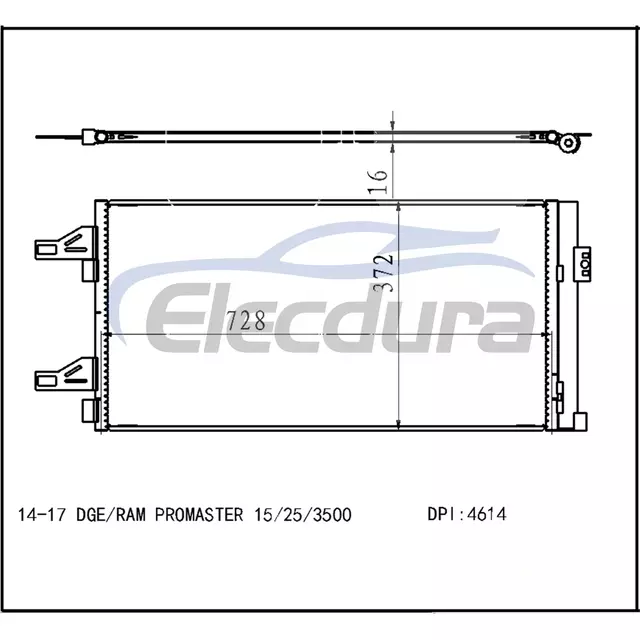 57008243AA Kondenz&aacute;tor klimatizace Dodge Ram Promaster 2014-2017