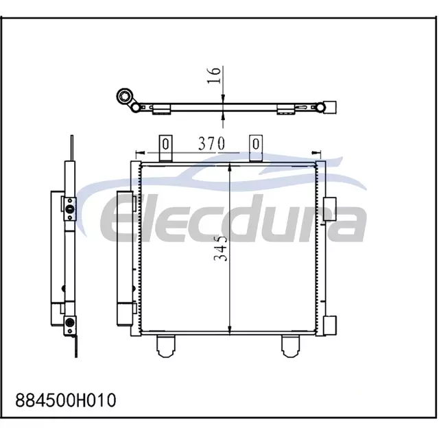 884500H010 Citroen C1 2005-2014 A/C Condenser 16mm Core