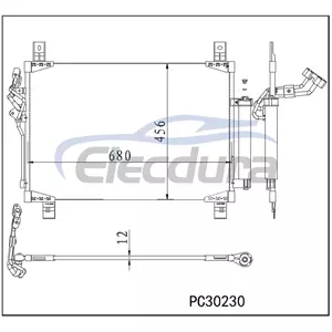 92100-6SA0A Nissan Pathfinder 2022-2023 A/C Condenser 12mm Core