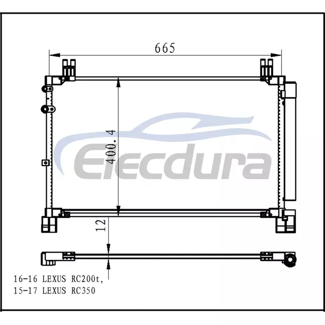 8846024100 Lexus Lex Rc350 2015+ 3,5LA/C kondenz&aacute;tor, 12 mm-es mag