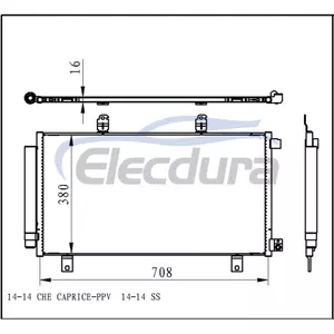 92263224 Chevrolet Caprice-Ppv 2014+ A/C Condenser Assembly 16mm Core