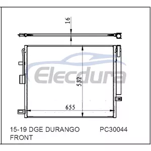 68232606AA Dodge Durango 2015-2019 A/C Condenser 16mm Core