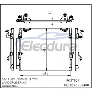 8846060400 Lexus Lex Lx570 2008-2019 A/C Condenser