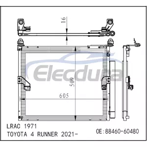 88460-60430 Toyota Land Cruiser Prado 150 2009+ A/C Condenser Assembly 16mm Core