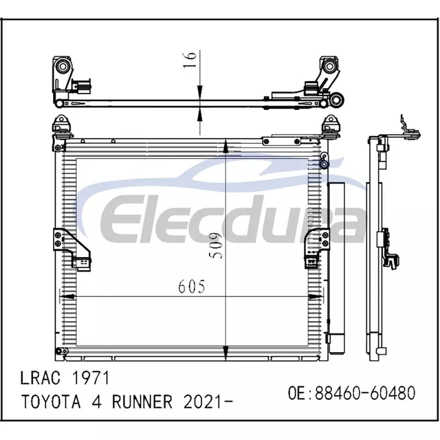 8846060480 Toyota 4runner 2021-2022 4.0L A/C Condenser Assembly
