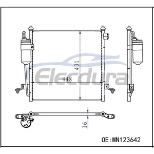 MN123642 Zesp&oacute;ł skraplacza klimatyzacji Mitsubishi L200 2006+