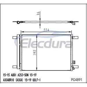 5Q0816411AJ Audi A3 2015-2020 A/Cคอนเดนเซอร์พร้อมอ่างเก็บน้ำของไหล