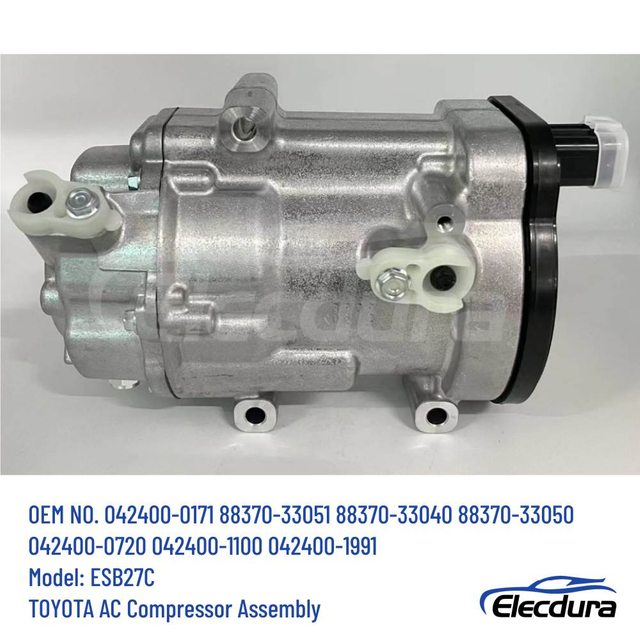 88370-33040 ESB27C electric AC compressor for Toyota Lexus hybrid front view. Elecdura Wholesale supply
