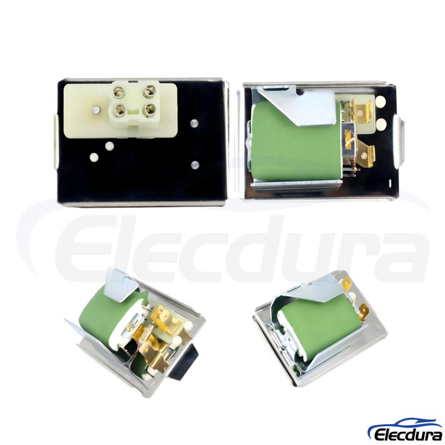 OE-equivalent 191959263C 4-pin blower motor resistor (Bosch 3131090044) for VW Golf MK2 and Jetta air conditioning.